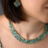 Handcrafted Miyuki Necklace in Turquoise Picasso by Gem Stories